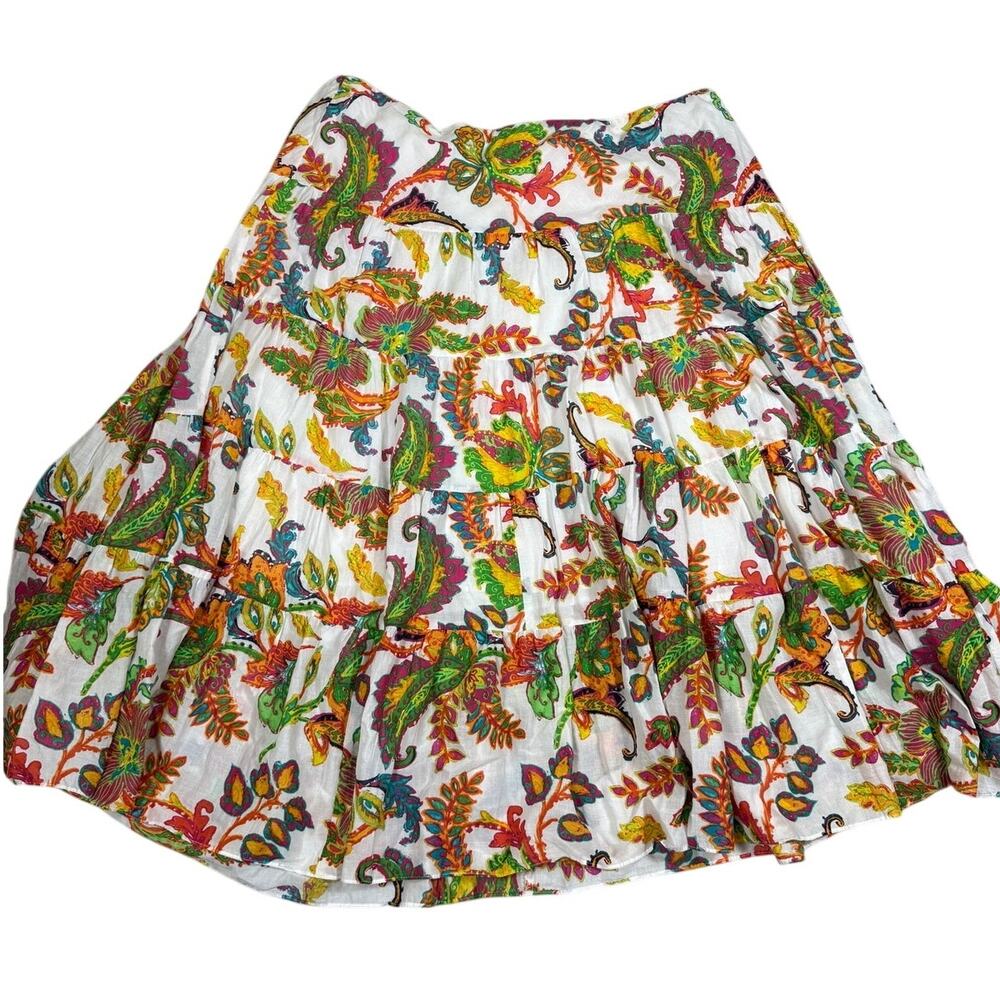 Lauren Ralph Lauren Womens Plus Size 3X Floral Paisley Tiered Maxi Skirt